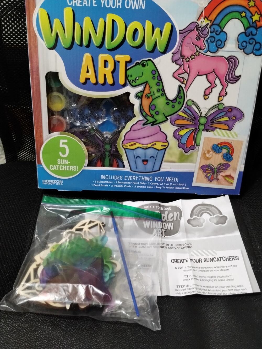 Made By Me Create Your Own Window Art Craft Kit Suncatchers Plus Extras